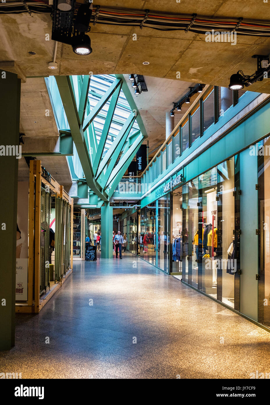 Berlin Charlottenburg.Bikini-Haus,Bikini Berlin Concept Shopping Mall in  old industrial building.Listed historic building with concrete, old beams  Stock Photo - Alamy