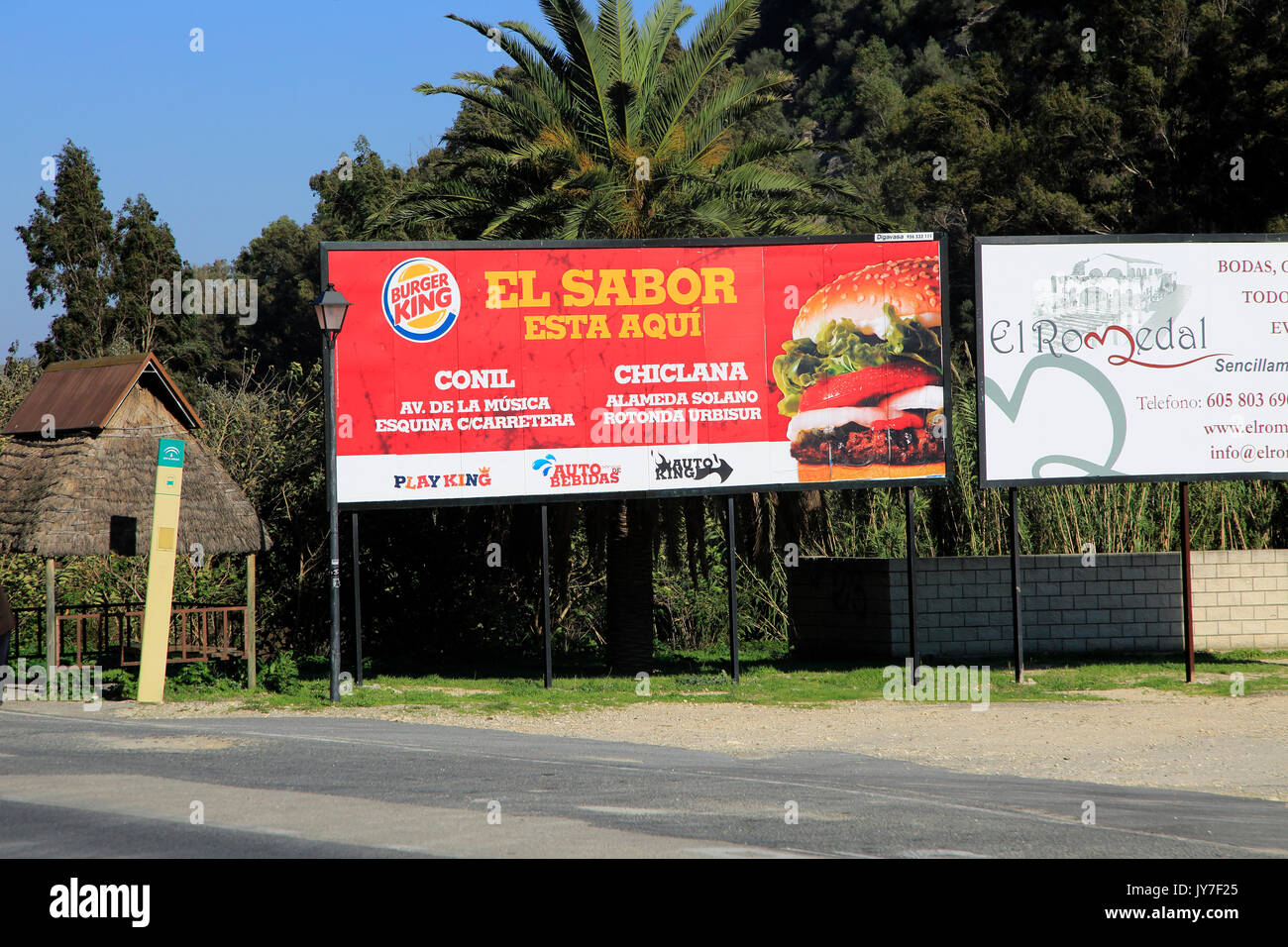 Burger King restaurant sign near Conil and Chiclana, Cadiz province, Spain  Stock Photo - Alamy