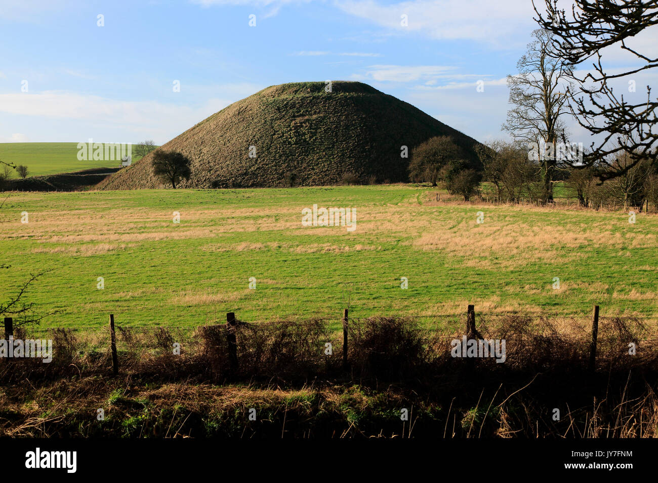 Silbury Hill neolithic site Wiltshire, England, UK is the largest