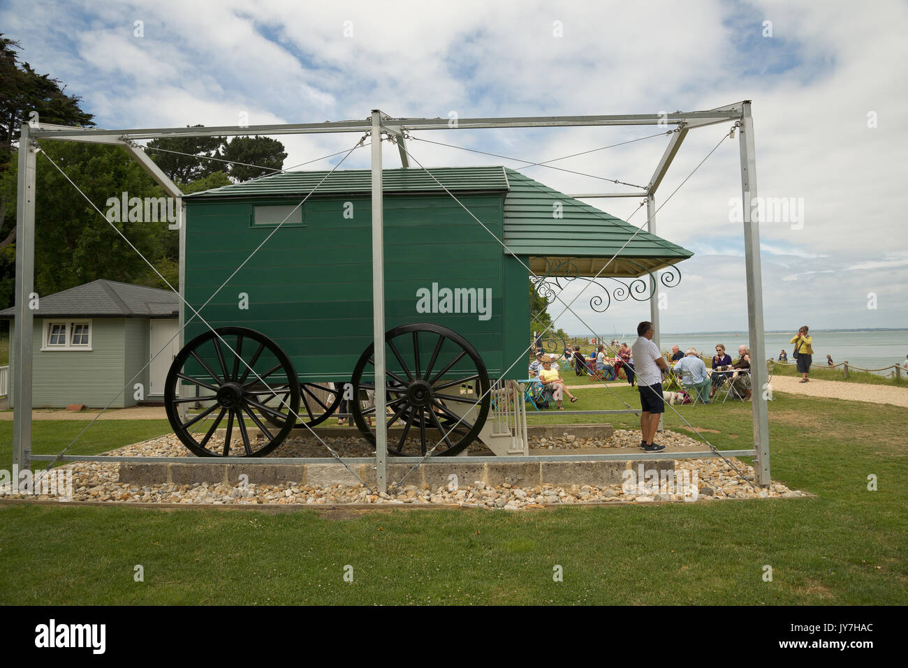 Queen Victoria's bathing machine at Osborne House beach, on the Isle of