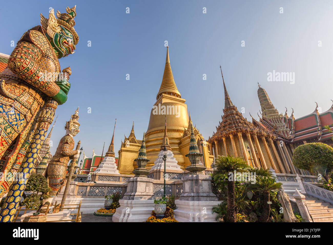 Wat Phra Kaew Temple of the Emerald Buddha inside the Grand Palace, Bangkok, Thailand Stock Photo