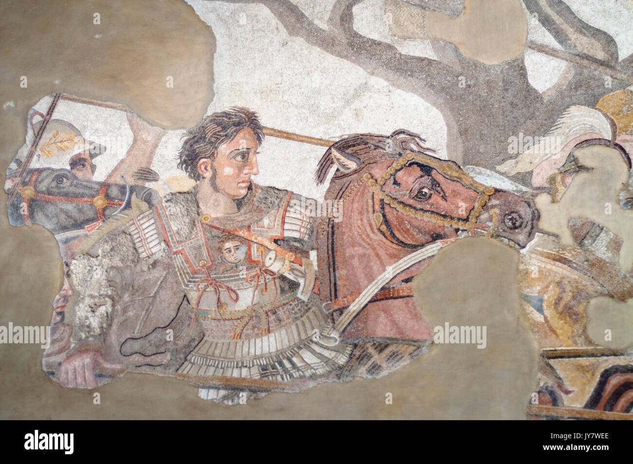 Detail of the Alexander the Great Mosaic Original, National Museum, Naples, Italy Stock Photo