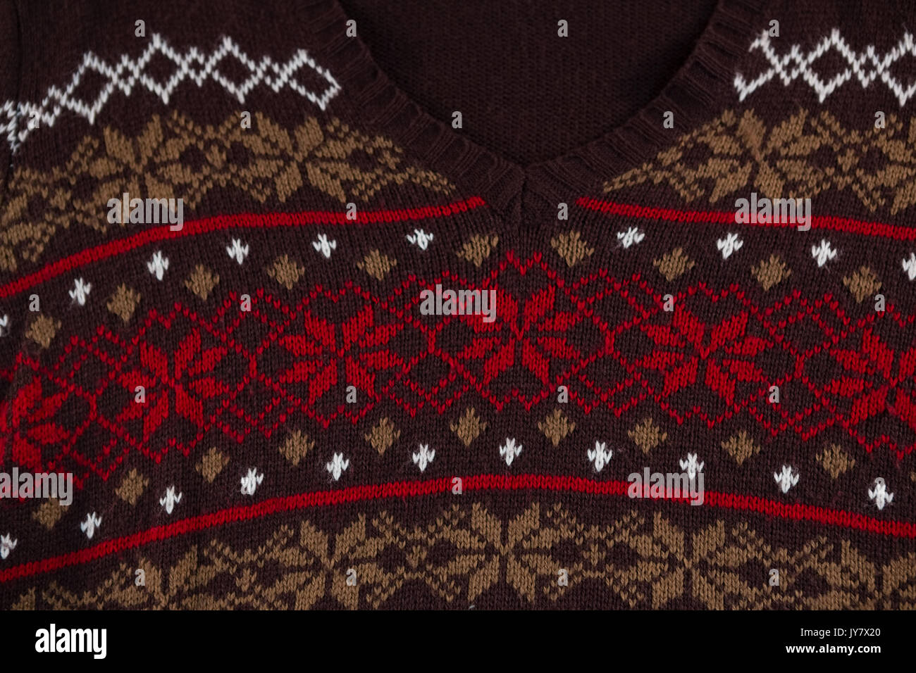 Close up of patterned sweater Stock Photo
