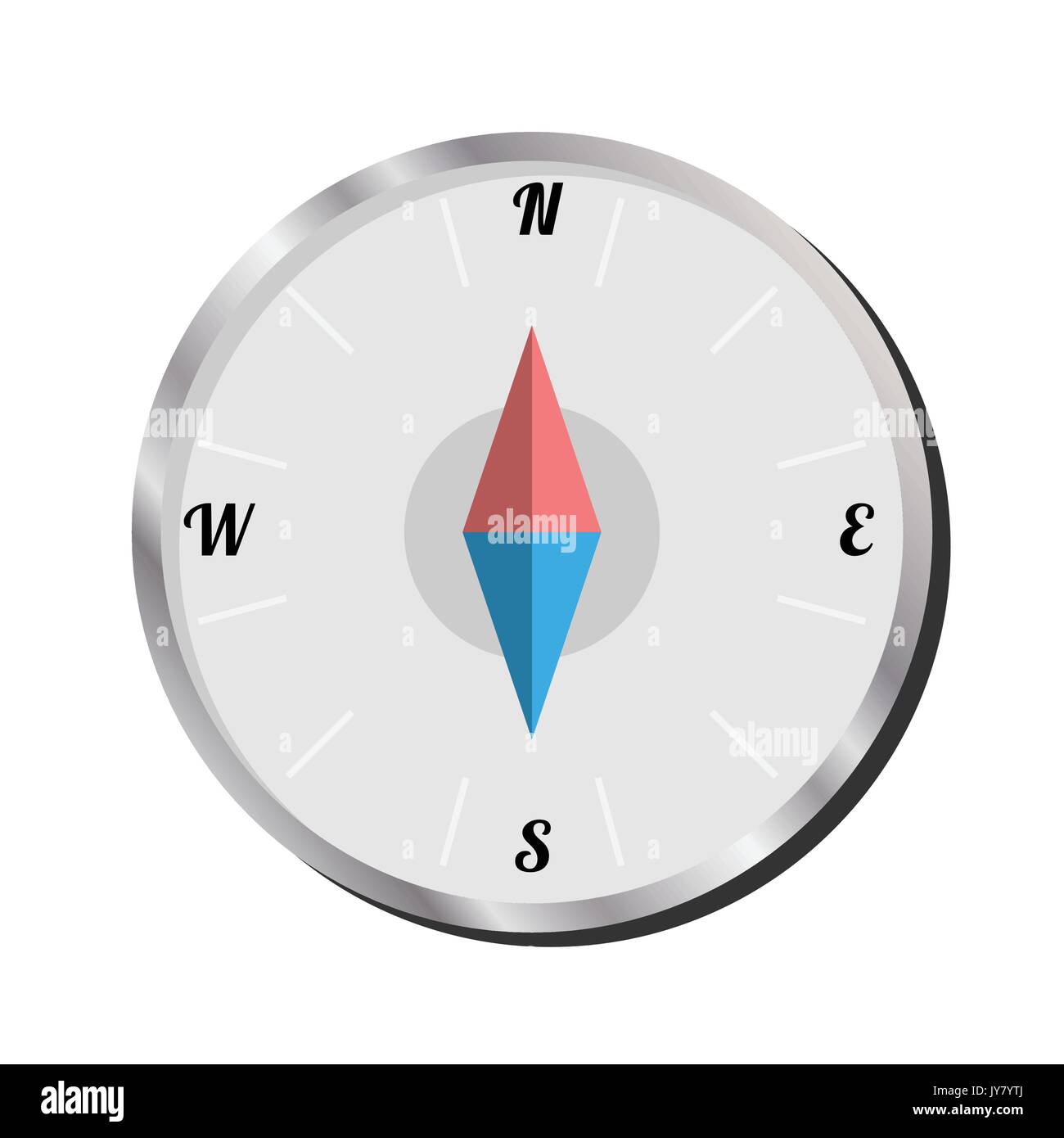 Vector Illustration of  Isolated Compass on white background, flat style, EPS10. Stock Vector