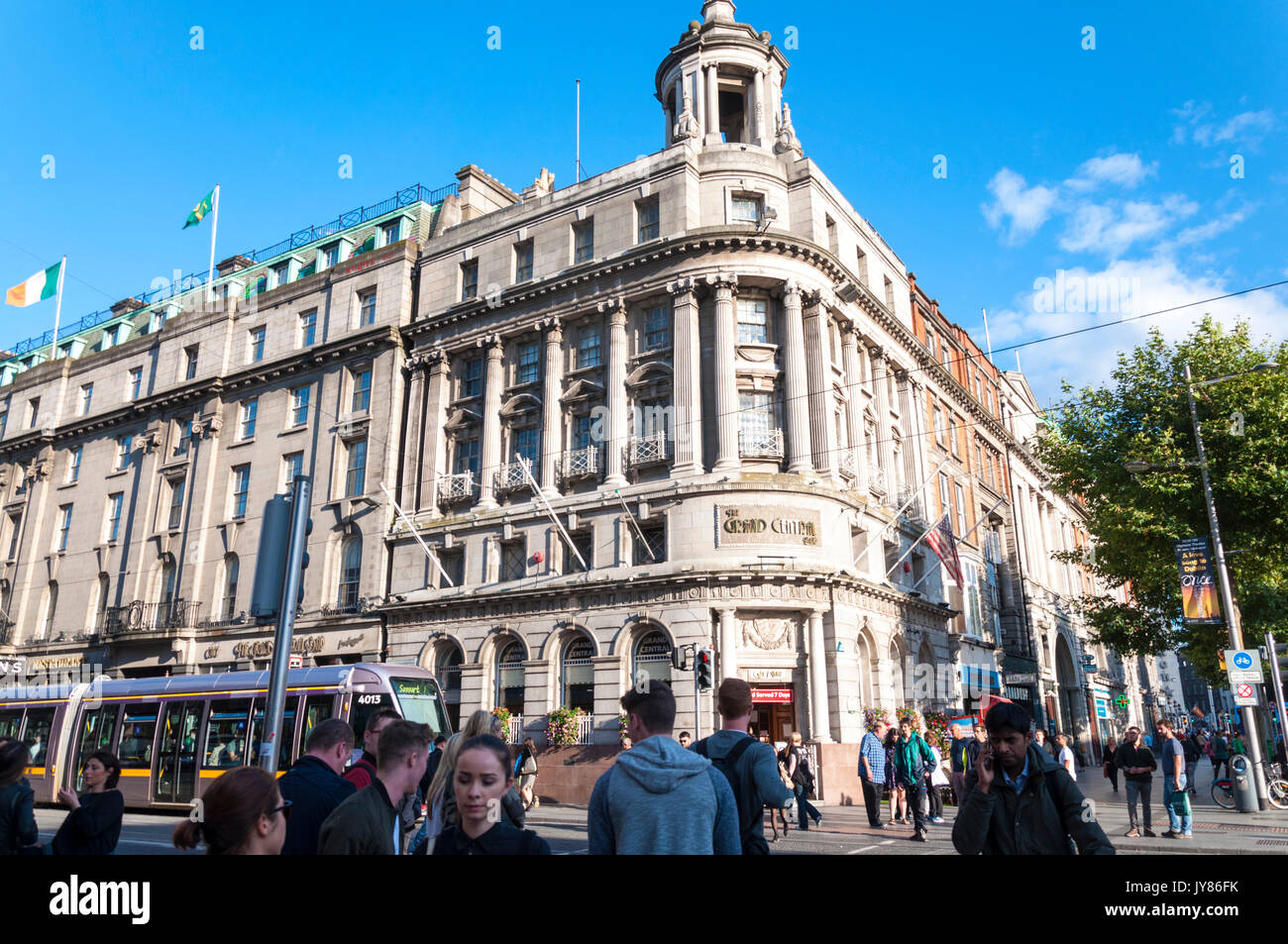 The Grand Central Bar on O'Connell Street Upper a former bank building with fine architecture
