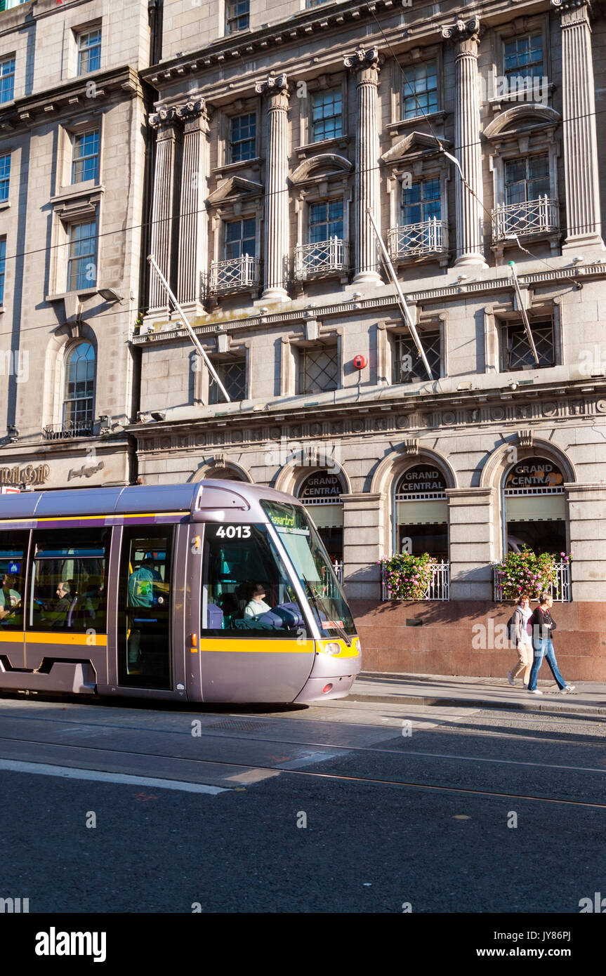 A Luas tram is seen in Ireland's capital city Dublin Stock Photo