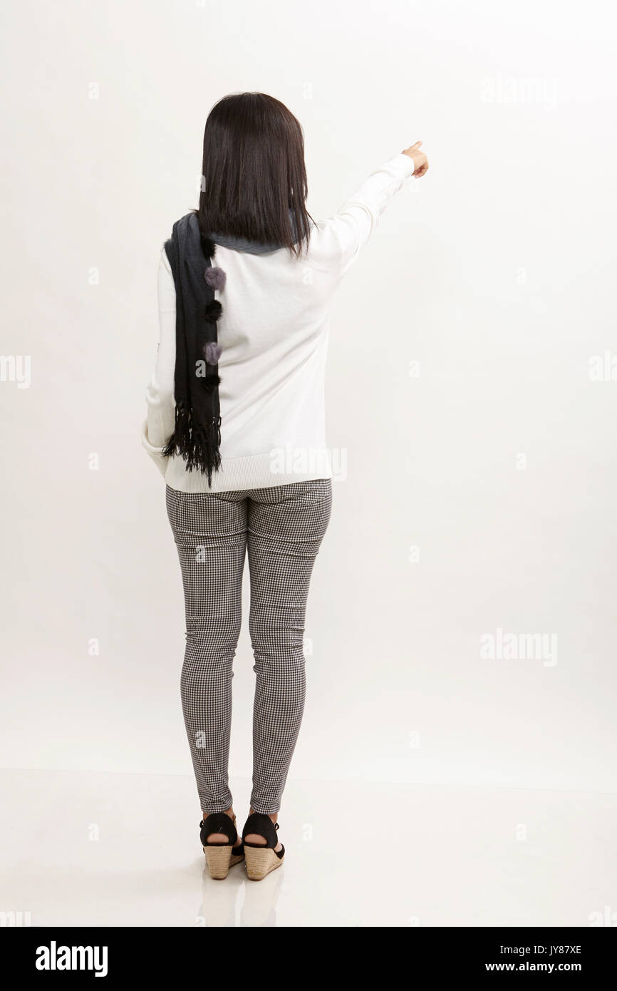 Asian girl back view isolated hi-res stock photography and images - Alamy