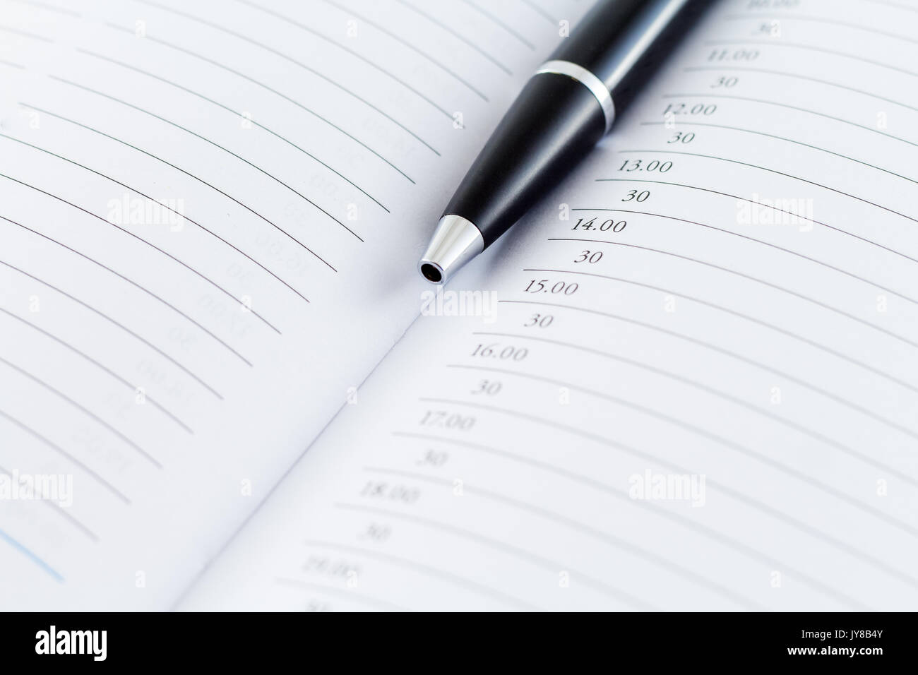 agenda diary page planner day date with pen Stock Photo Alamy
