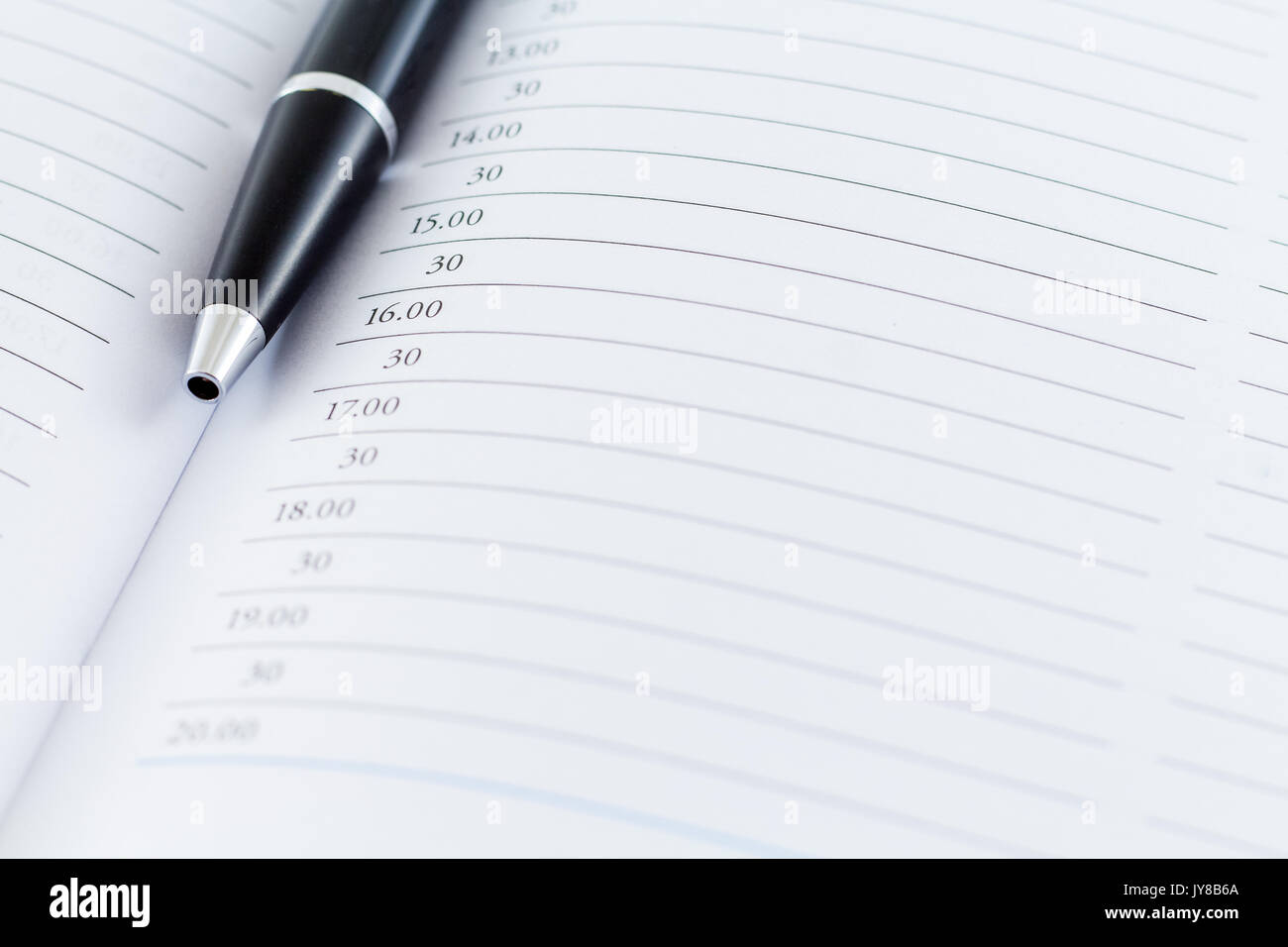 agenda diary page planner day date with pen Stock Photo Alamy