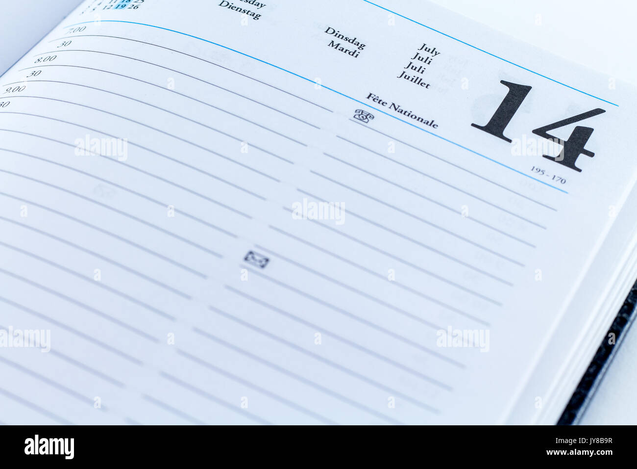 agenda diary page planner Stock Photo Alamy