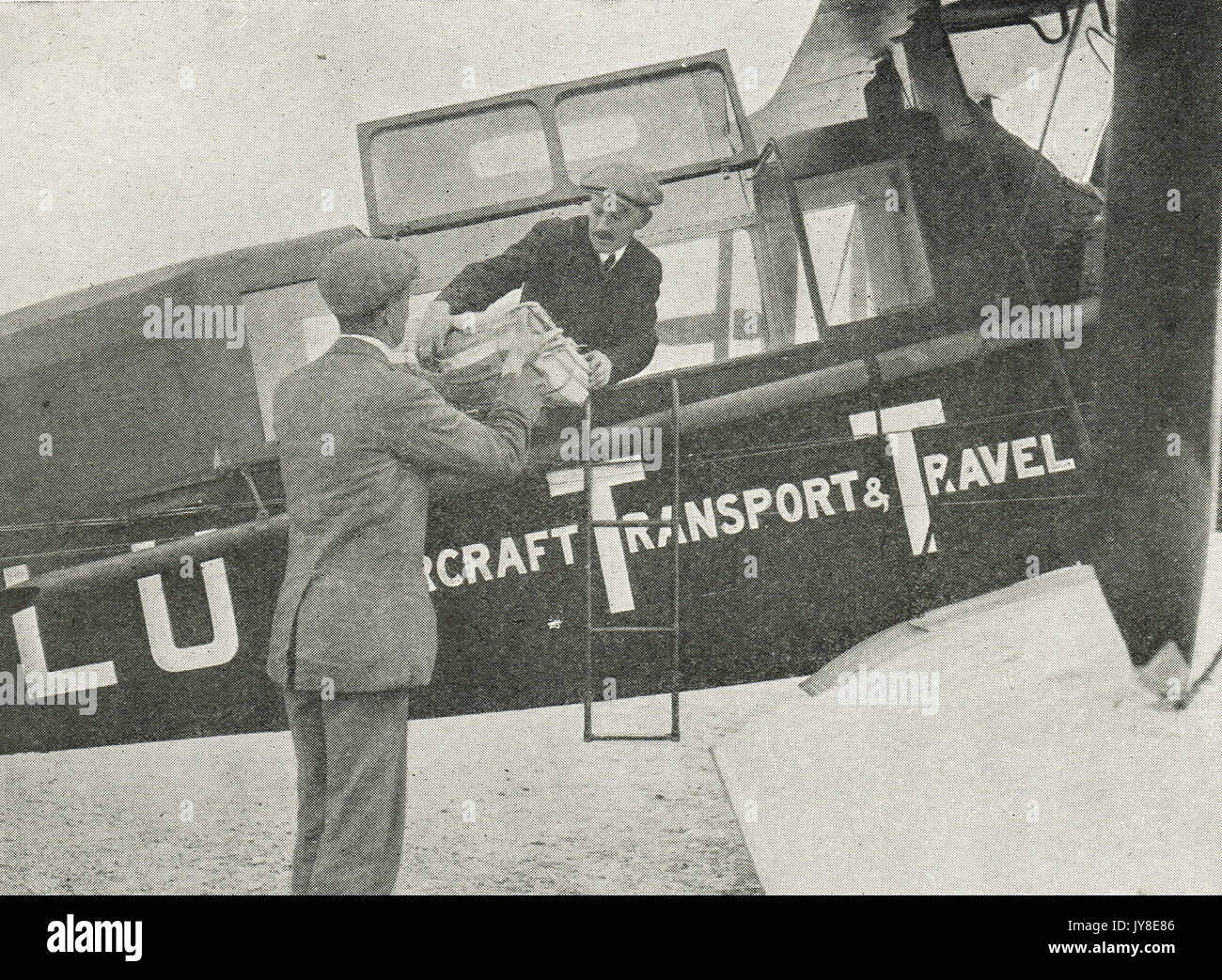 Strike breaking by aeroplane, the great railway strike of 1919 Stock Photo