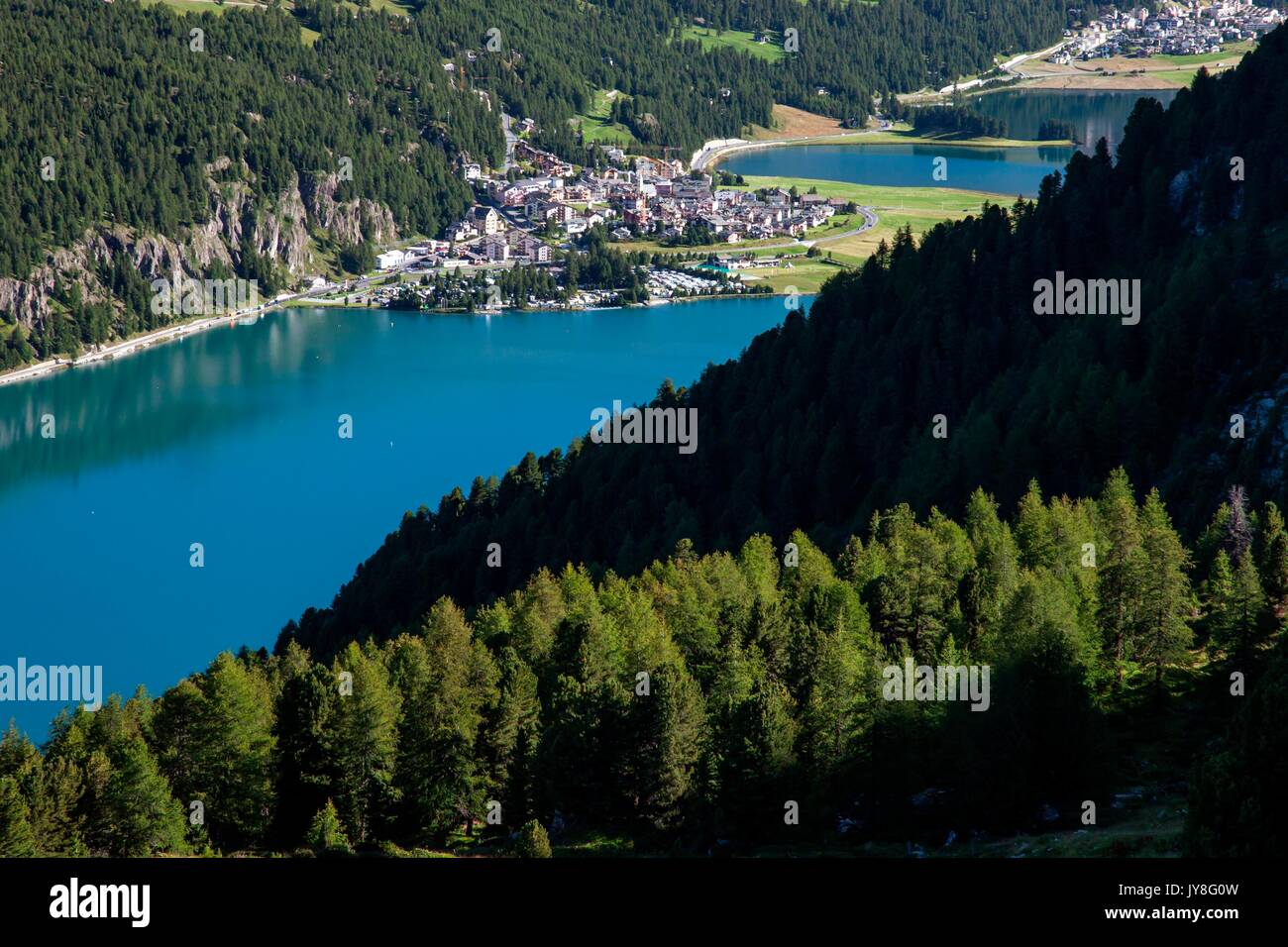 Lake Silvaplana Engadine, Switzerland Europe Stock Photo