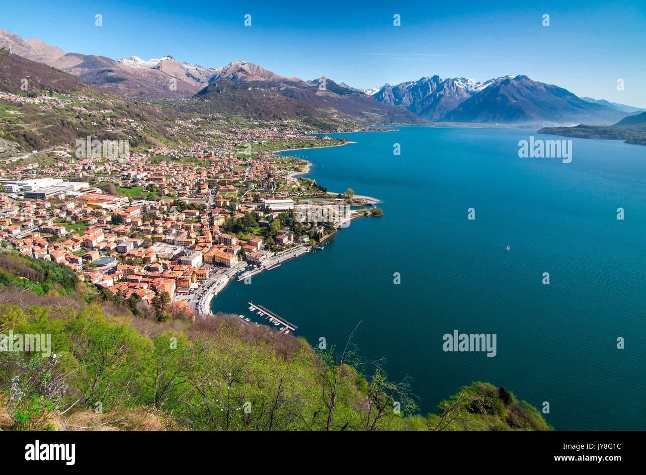 Como lake seen from Dongo, High Lario. Lombardy Italy Europe Stock Photo