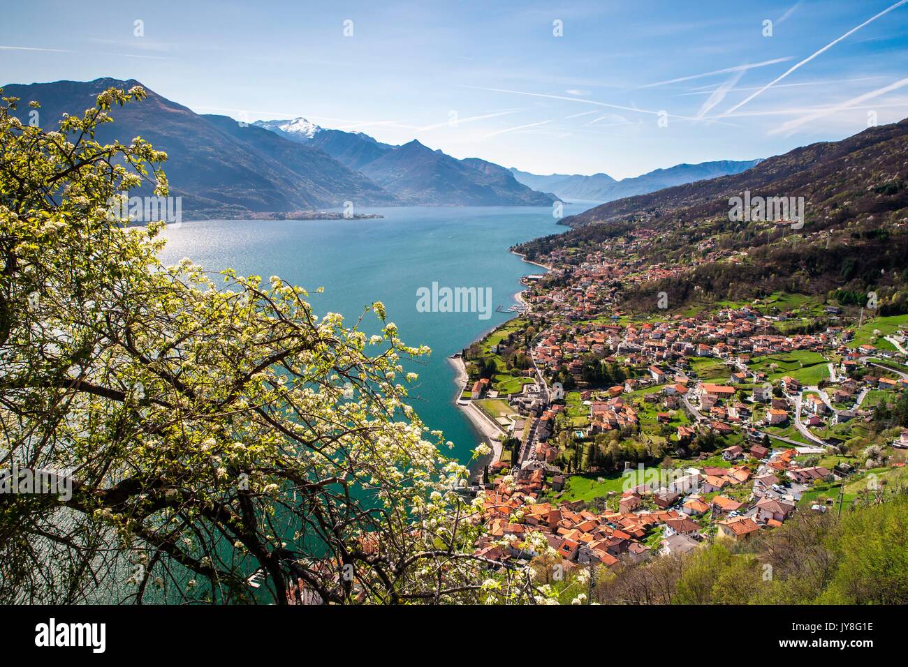 Lario seen from the village of Musso. Lombardy, Italy Europe Stock Photo