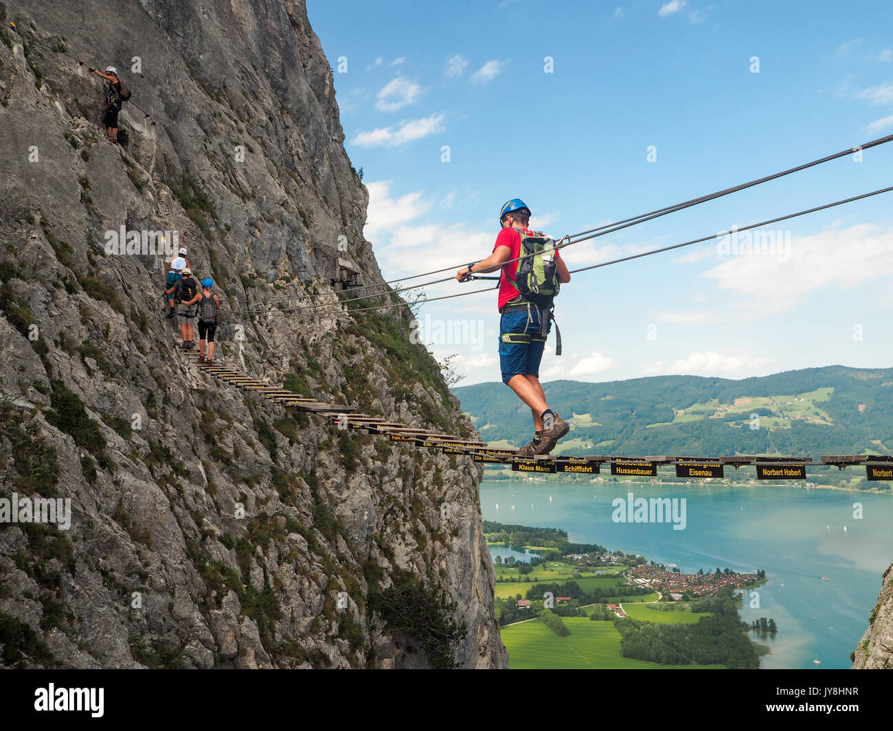 Mondsee and Attersee, Alps, Austria, Europe, Summer 2017 [ sky rope