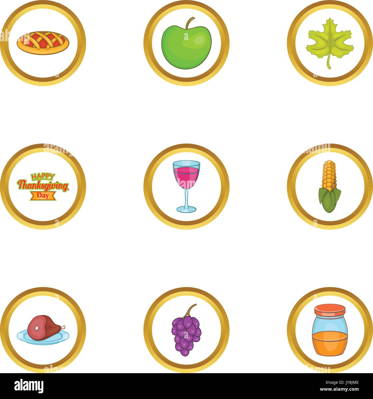 Autumn party icons set, cartoon style Stock Vector Image & Art - Alamy