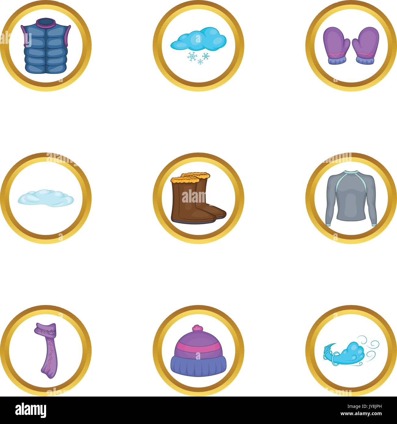 Winter clothing icons set, cartoon style Stock Vector Image & Art - Alamy