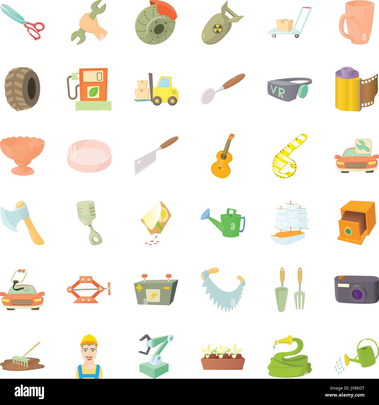 Profession icons set, cartoon style Stock Vector Image & Art - Alamy