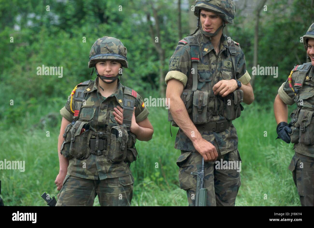 Spanish army, assault infantry platoon during NATO exercises in north ...