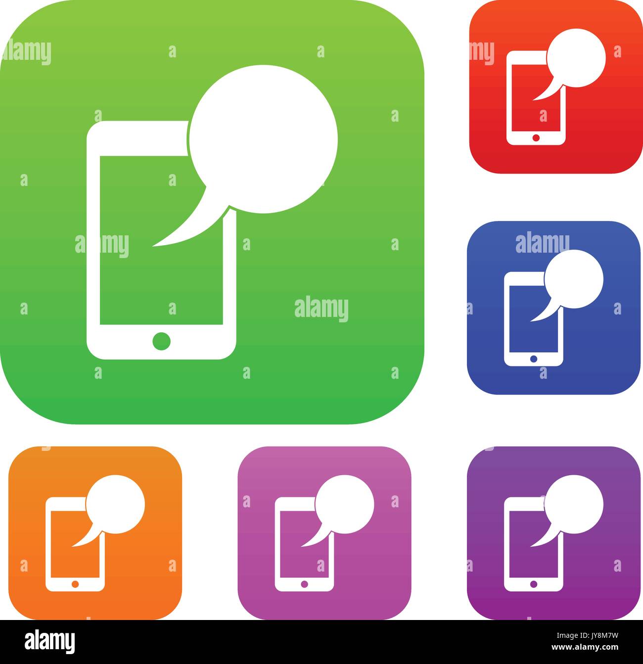 Phone Boolet Speech bubble on phone set collection Stock Vector Image & Art - Alamy