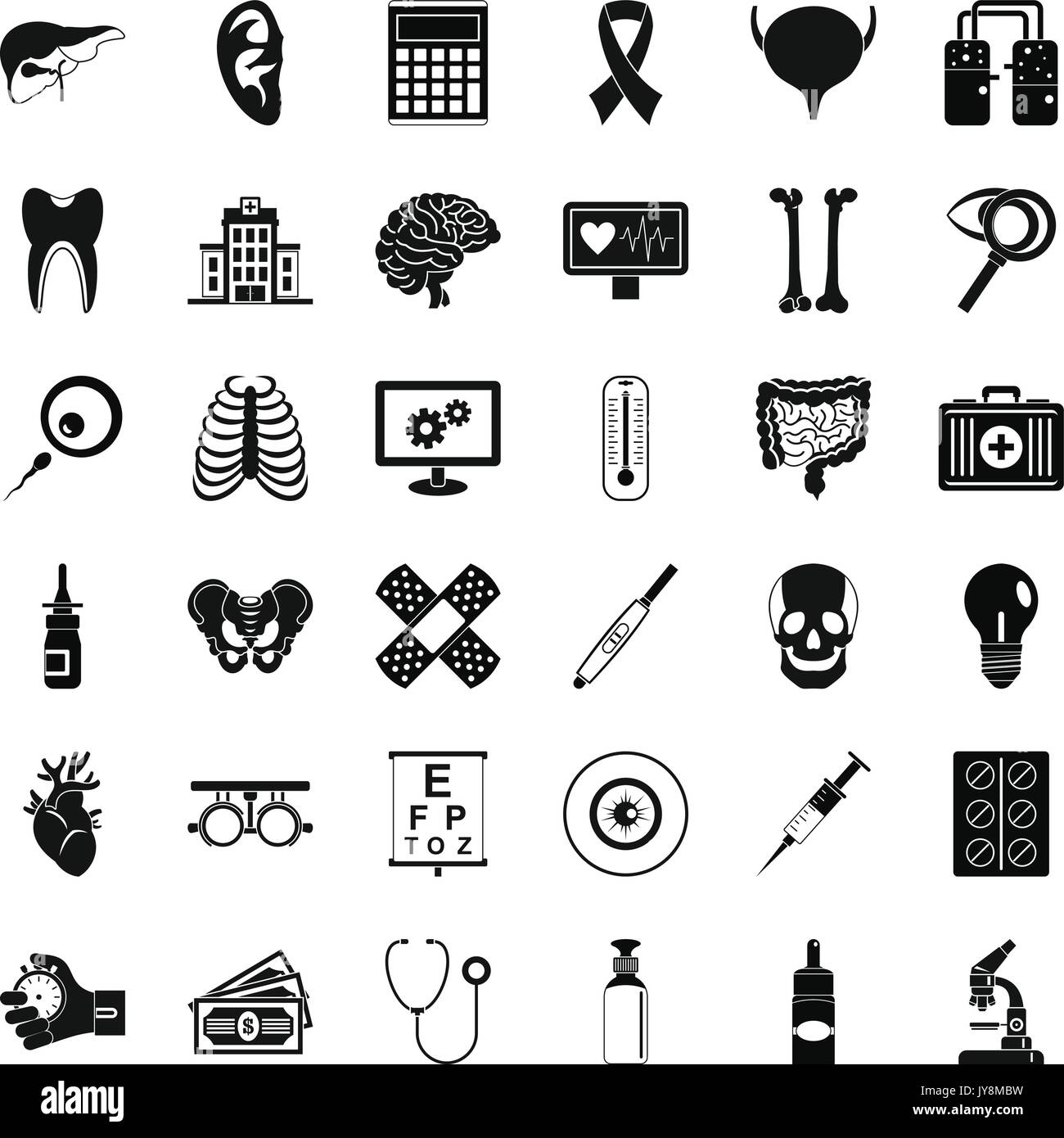 Medicine diagnostic icons set, simple style Stock Vector Image & Art ...