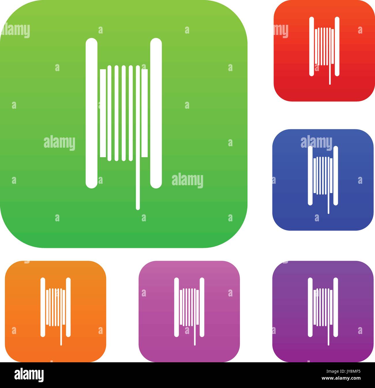 Electric cable in coil set collection Stock Vector