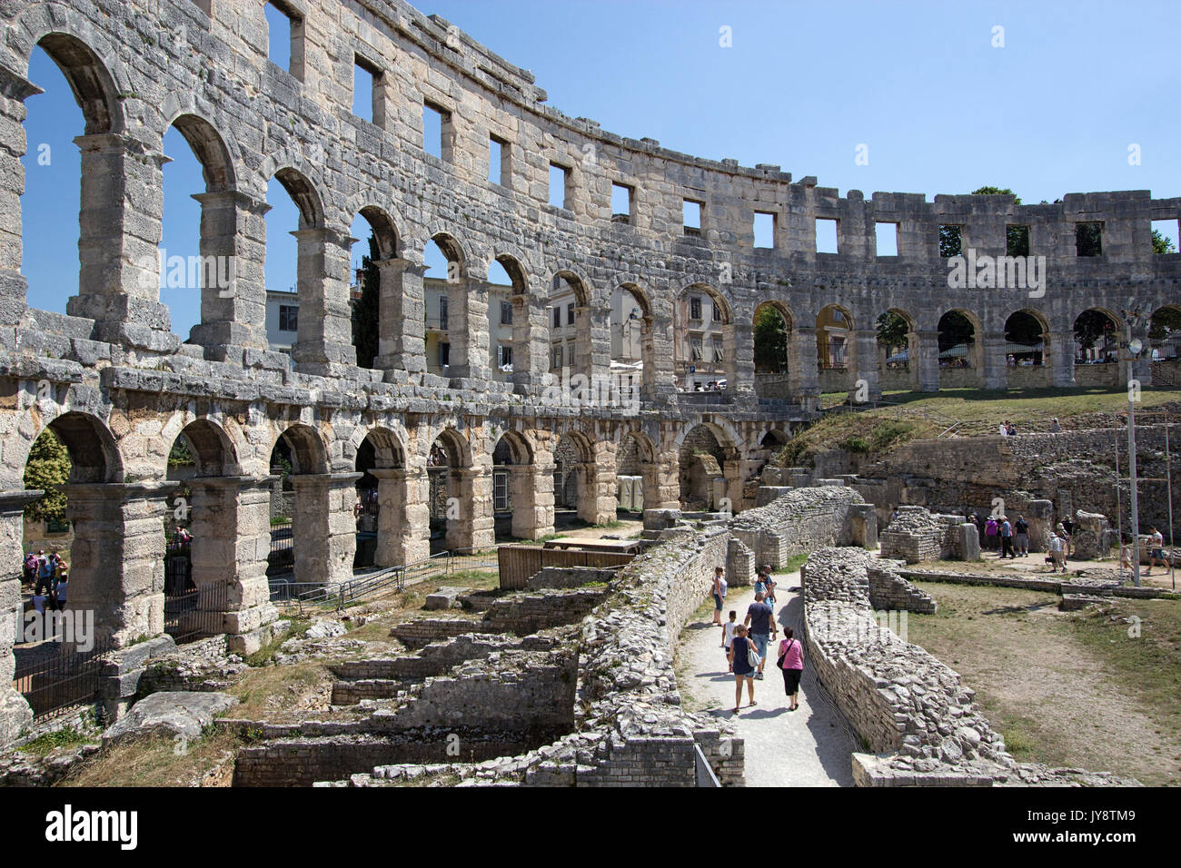 The Pula Arena Istria Croatia - regarded as best preserved ancient monument in Croatia Stock Photo