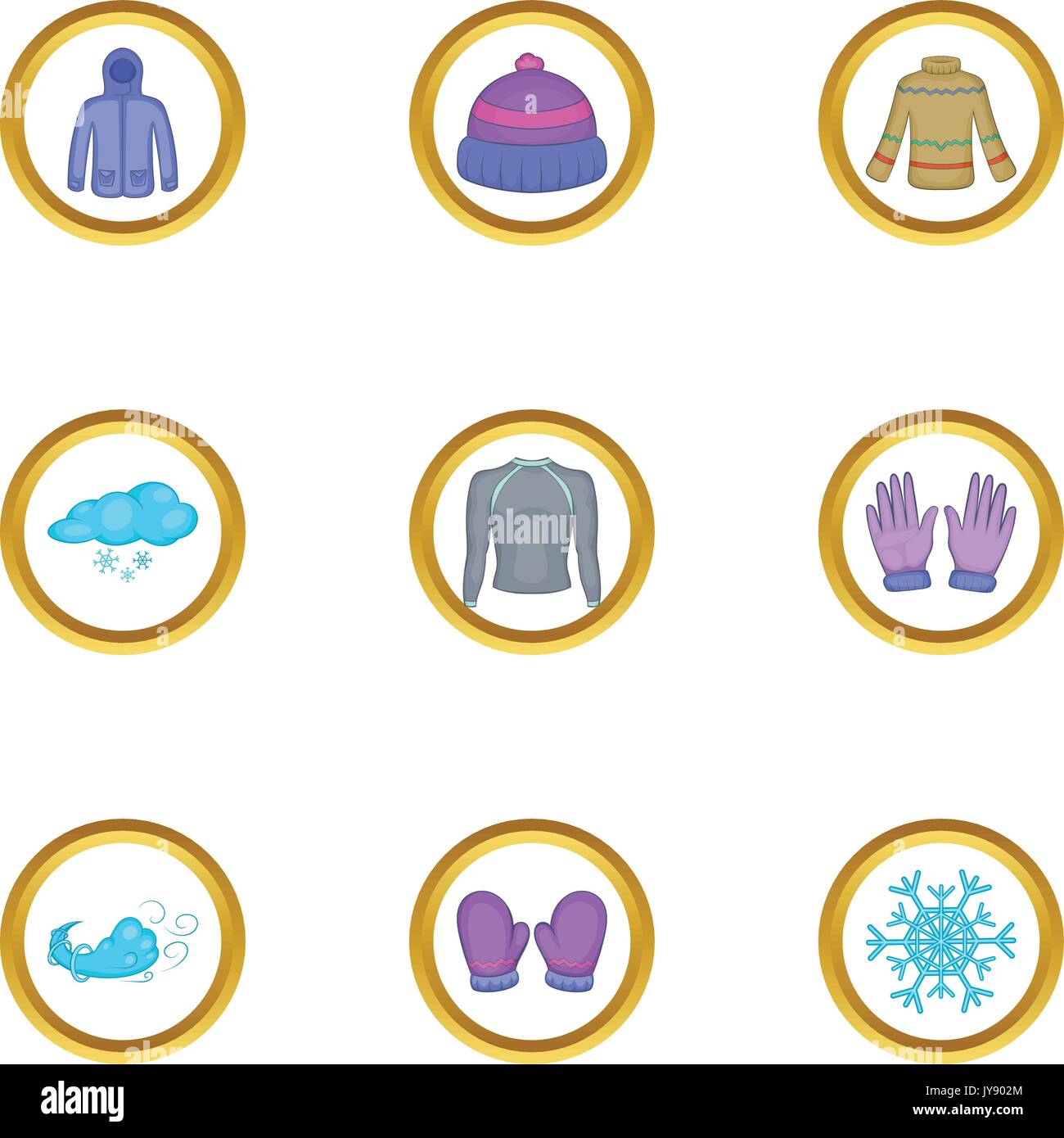 Winter dress icons set, cartoon style Stock Vector Image & Art - Alamy