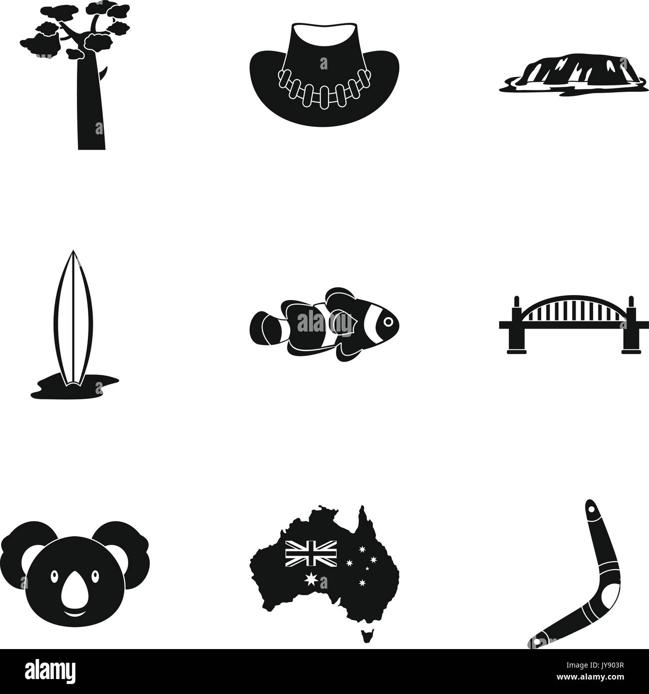 Australia travel icon set, simple style Stock Vector Image & Art - Alamy