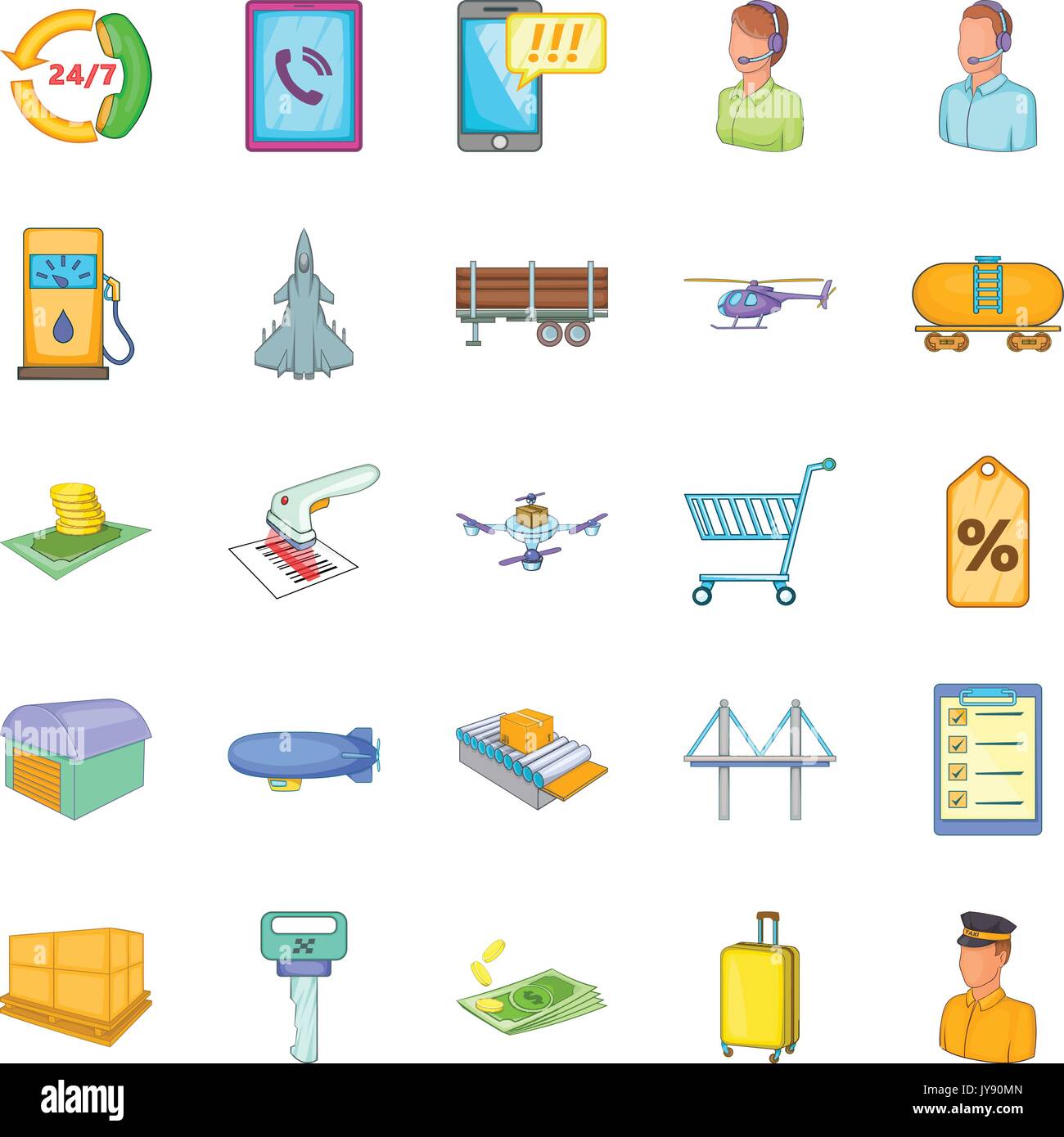Delivery note icons set, cartoon style Stock Vector Image & Art - Alamy
