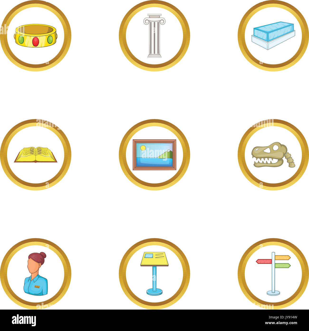 Excursion icons set, cartoon style Stock Vector Image & Art - Alamy