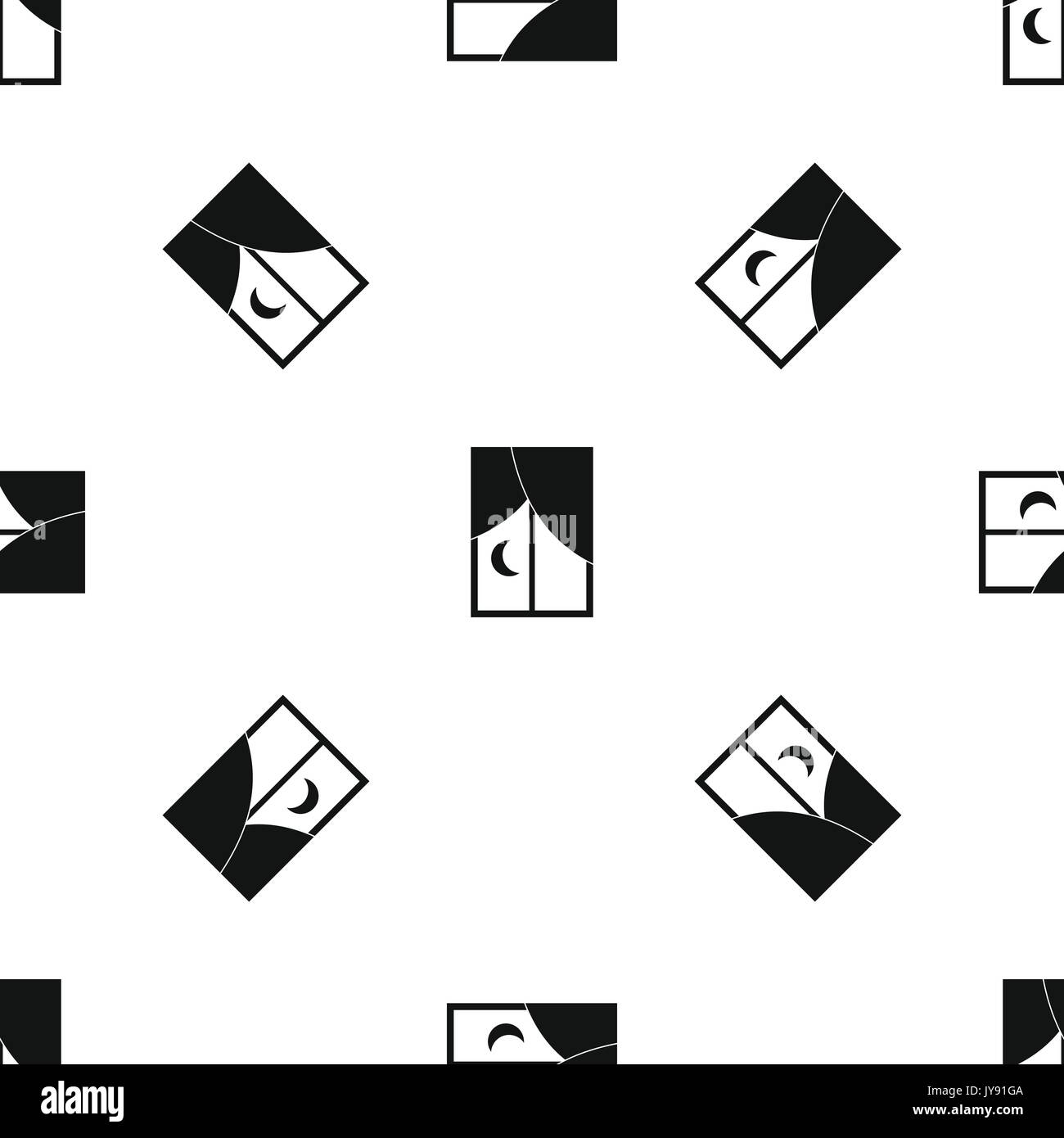 Nightly window pattern seamless black Stock Vector