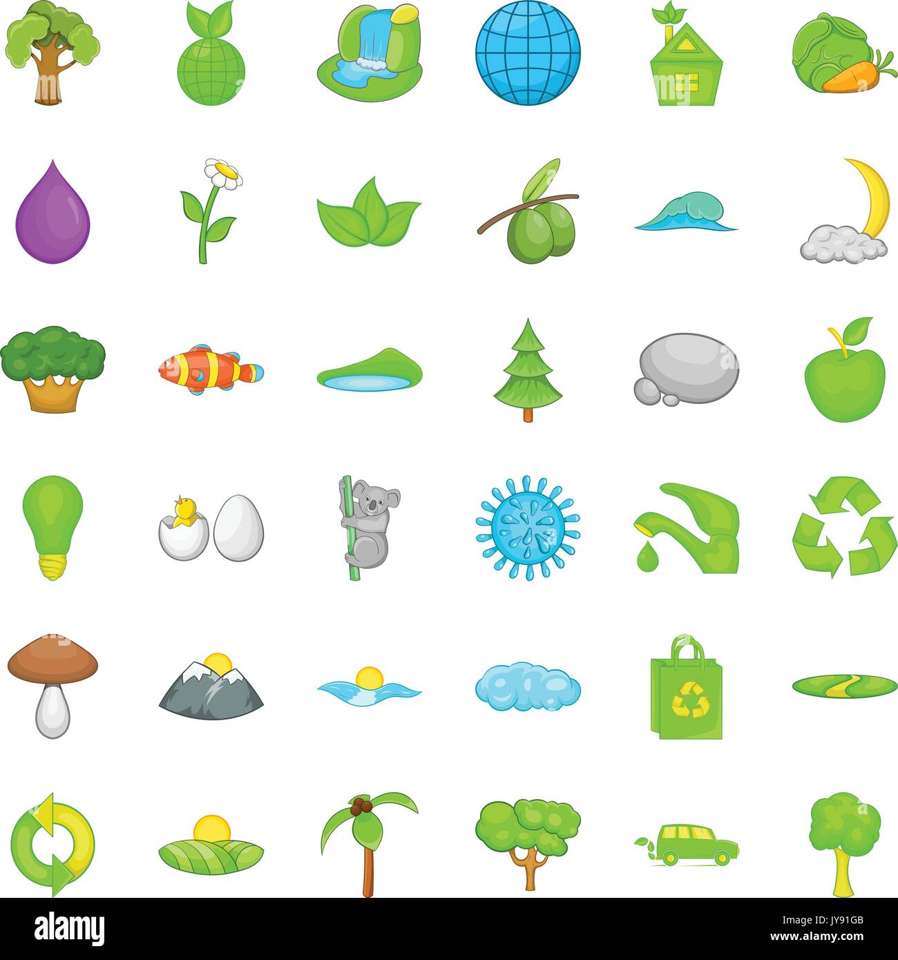 Green house icons set, cartoon style Stock Vector Image & Art - Alamy