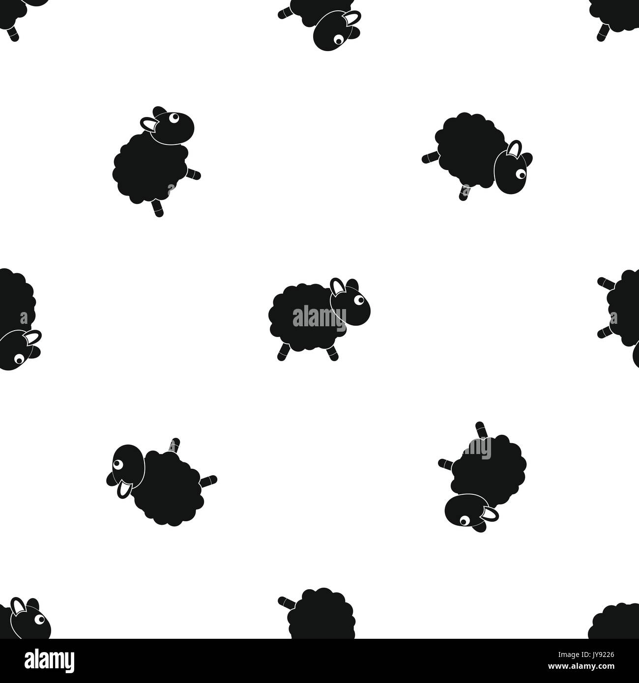 Sheep pattern seamless black Stock Vector