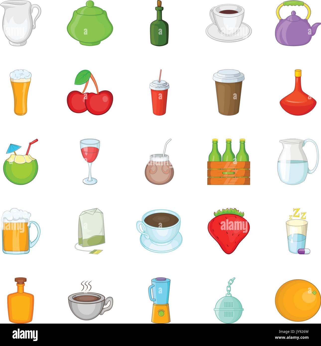 Boozing icons set, cartoon style Stock Vector Image & Art - Alamy