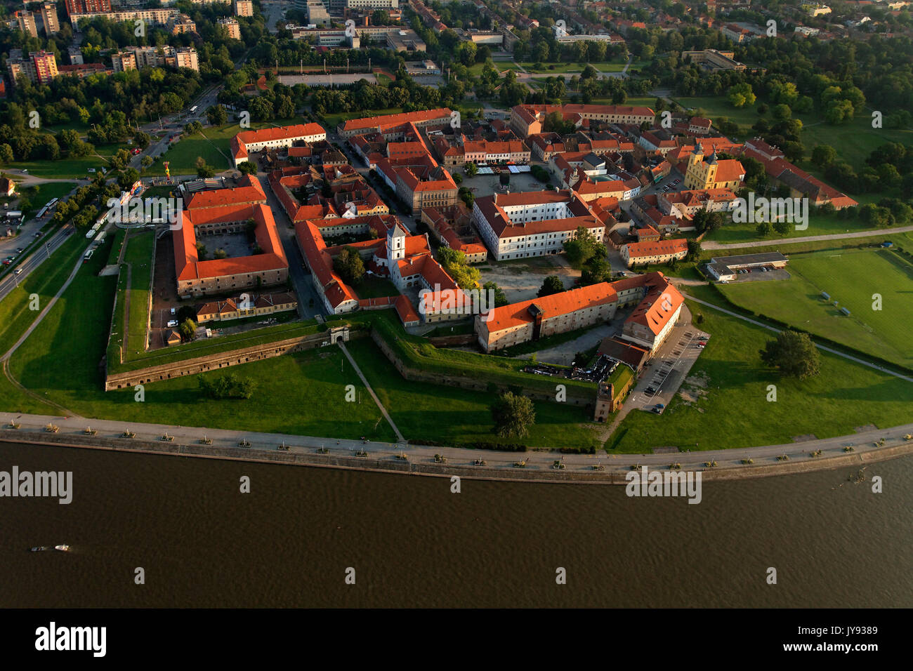 Osijek city on the Drava River Stock Photo