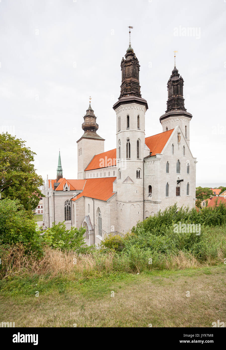 Sta. Maria Cathedral in Visby ole towm Stock Photo