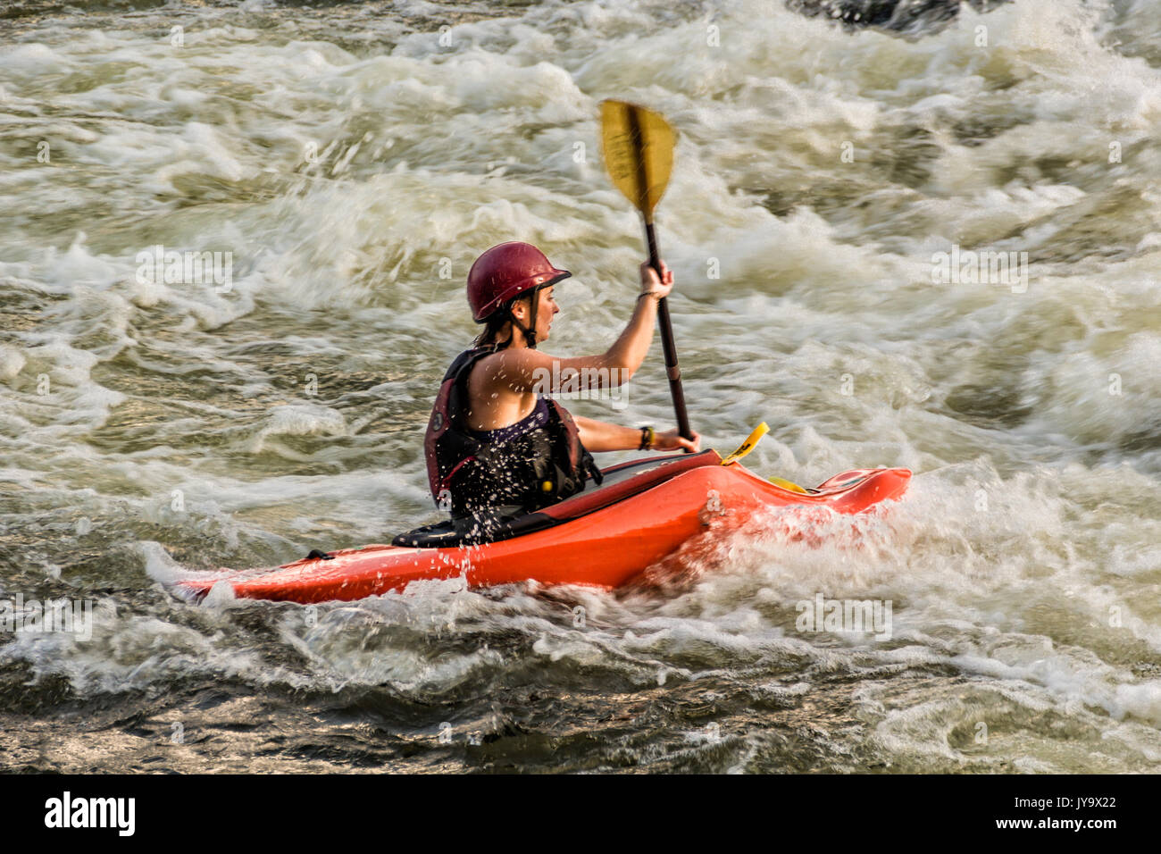 Whitewater kayaking on the James River, Richmond, VA Stock Photo Alamy