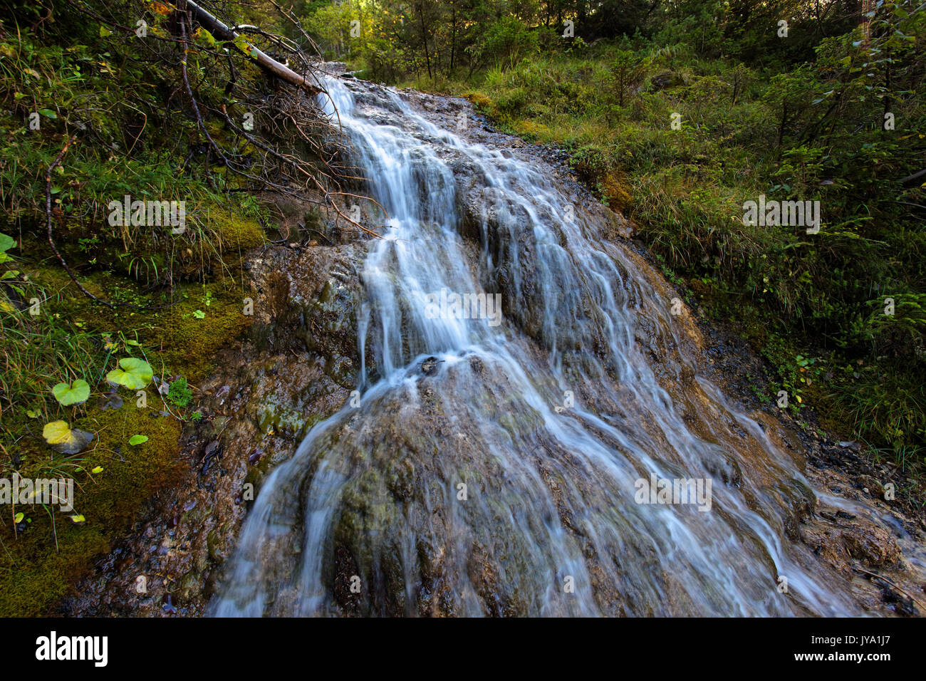 The source of the Drava River, Italian Alps Stock Photo