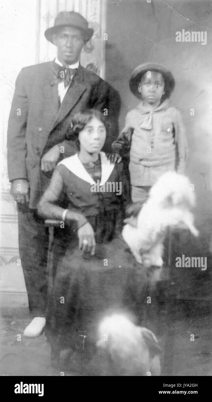 Portrait photograph of African-American family, Philadelphia, Pennsylvania, March, 1920. Stock Photo