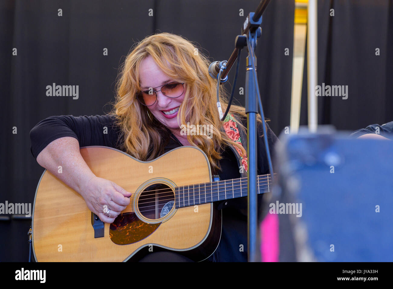 Gretchen Peters performs at Canmore Folk Music Festival, Canmore, Alberta, Canada Stock Photo