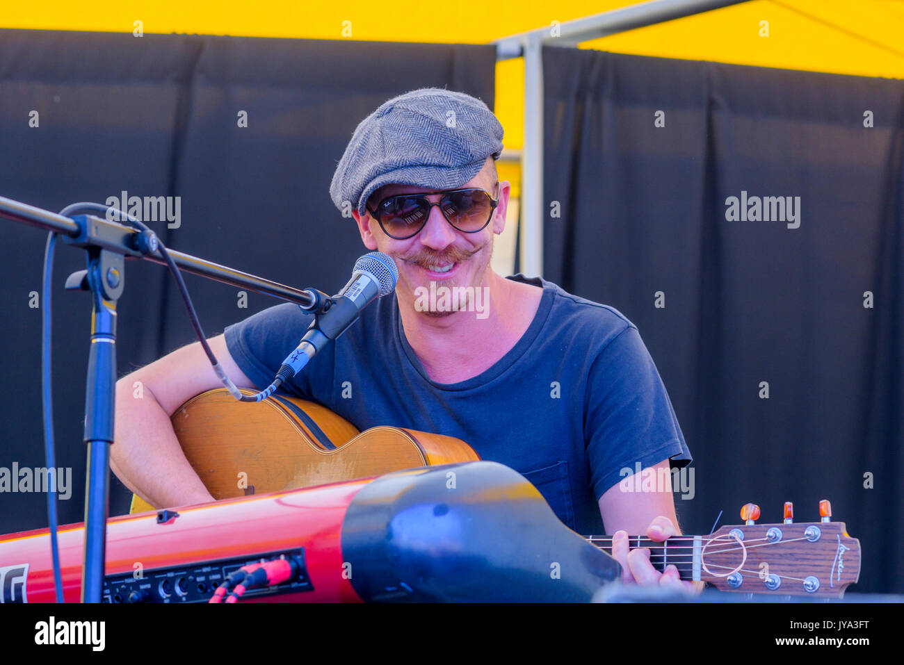 Foy Vance performs at Canmore Folk Music Festival, Canmore, Alberta, Canada Stock Photo