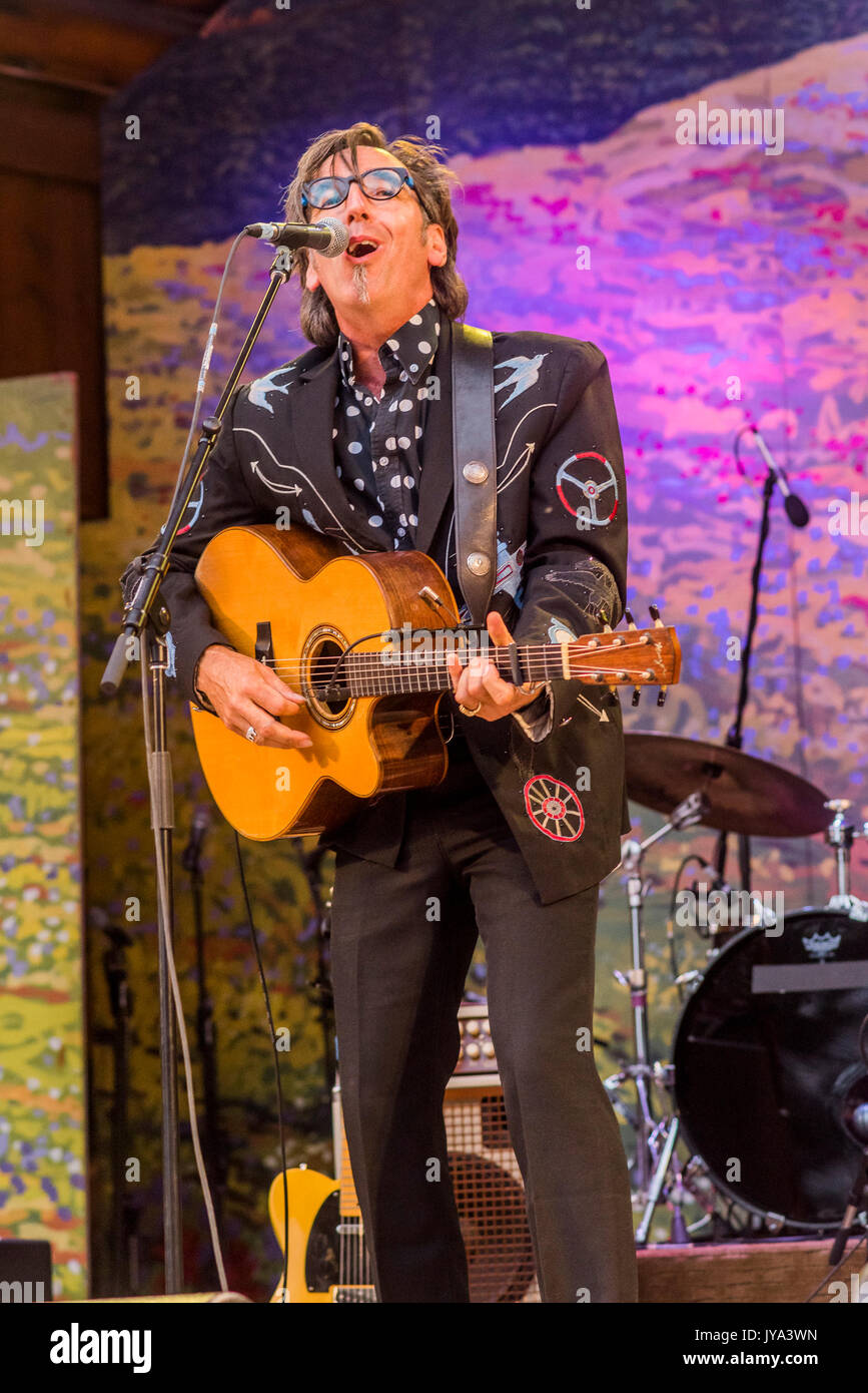 Stephen Fearing  of Blackie and the Rodeo Kings at Canmore Folk Music Festival, Canmore, Alberta, Canada Stock Photo