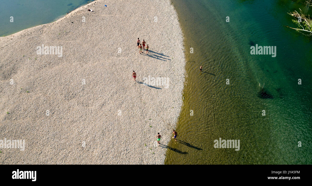 Aerial photo of gravel bars on the Drava River Stock Photo Alamy
