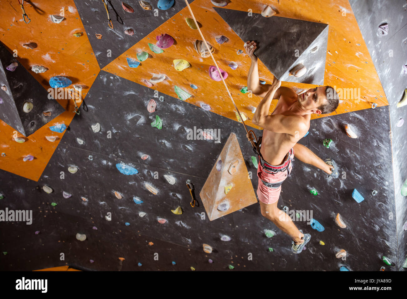 Climbing wall indoor adult male hi-res stock photography and images - Alamy