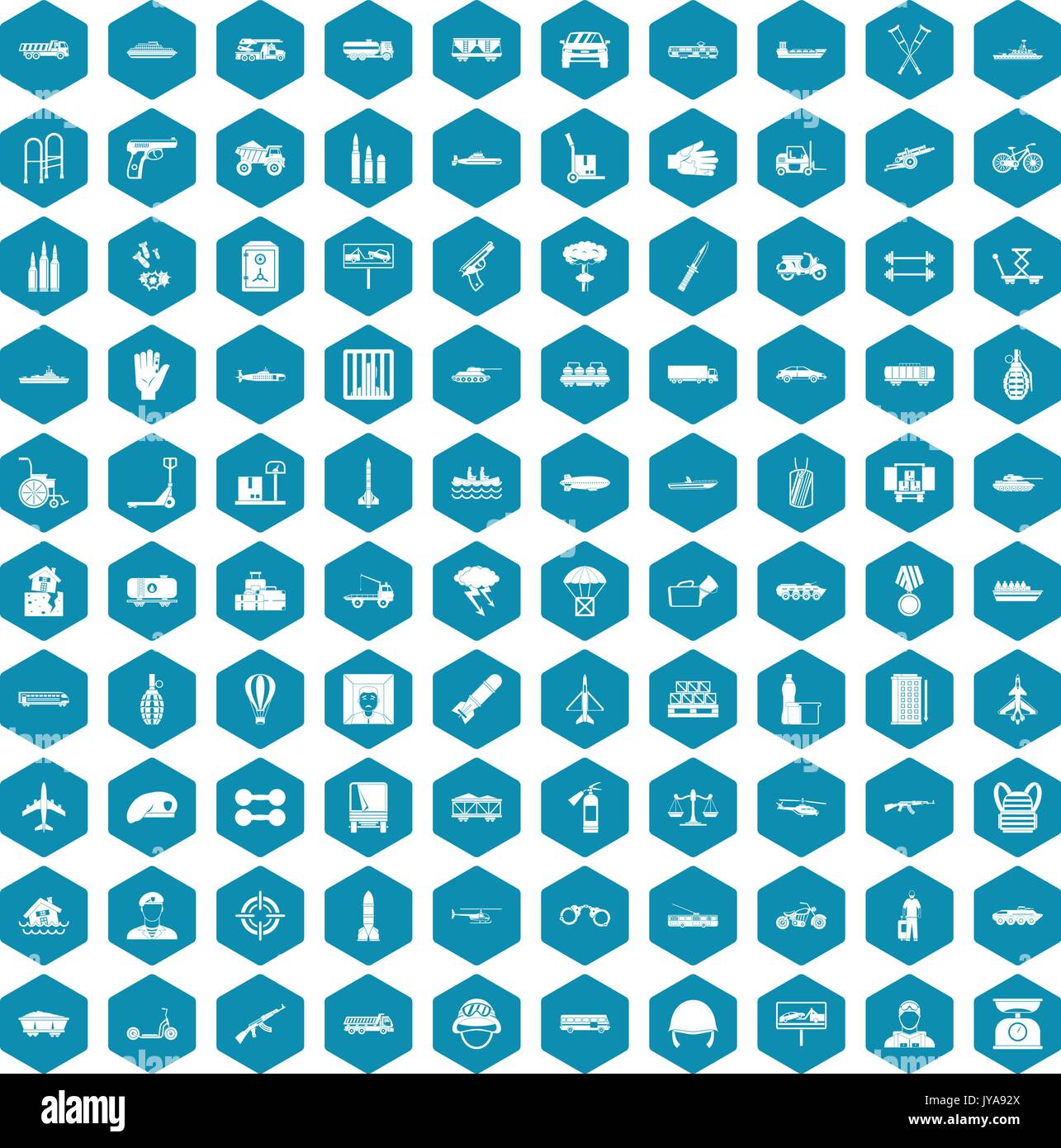 100 burden icons sapphirine violet Stock Vector