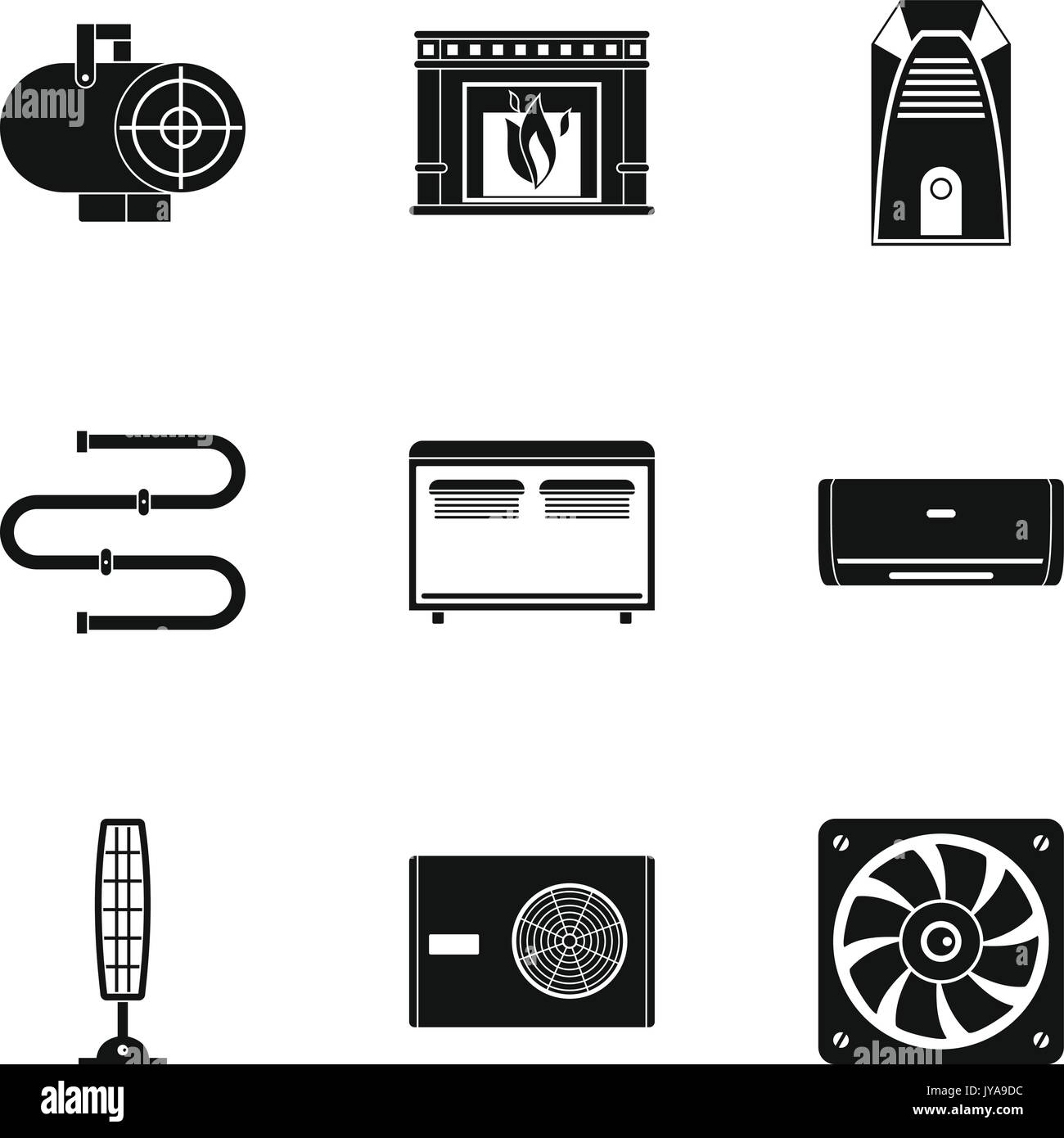 Heating convector icon set, simple style Stock Vector Image & Art - Alamy