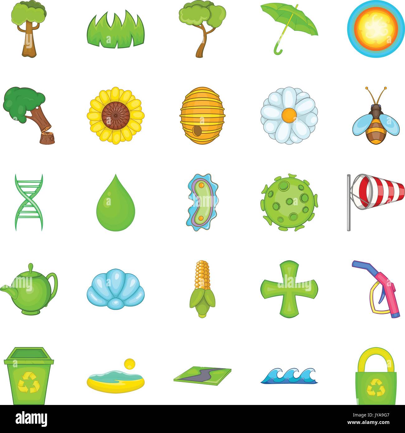 Care of nature icons set, cartoon style Stock Vector Image & Art - Alamy