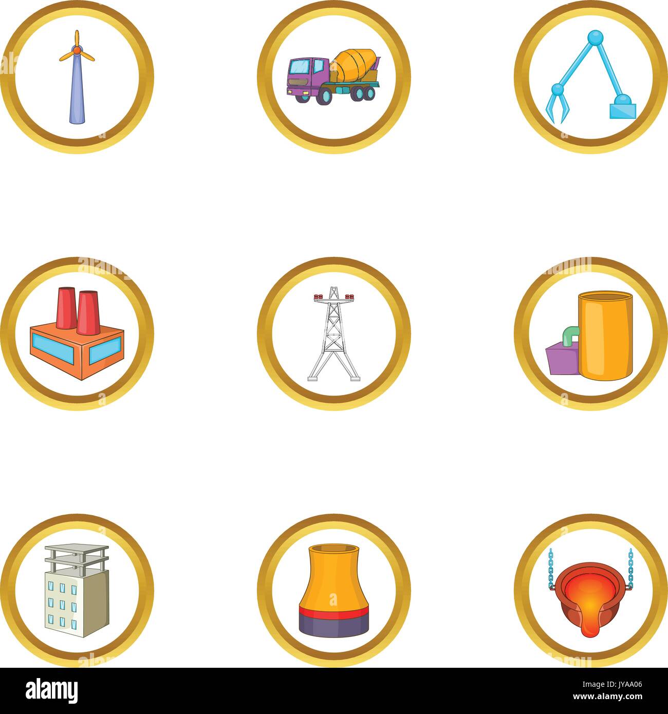 Industrial icons set, cartoon style Stock Vector Image & Art - Alamy