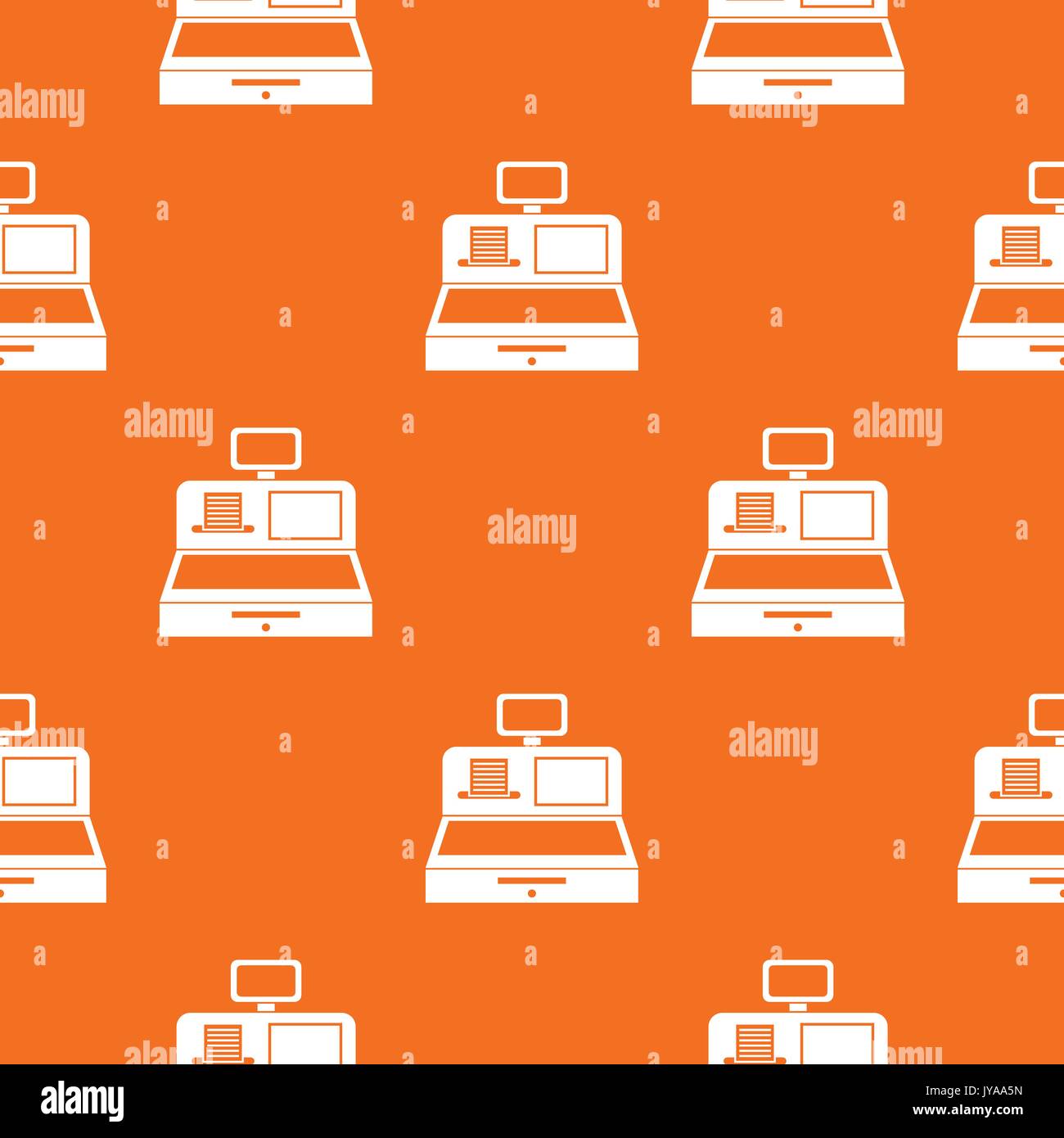 Cash register with cash drawer pattern seamless Stock Vector